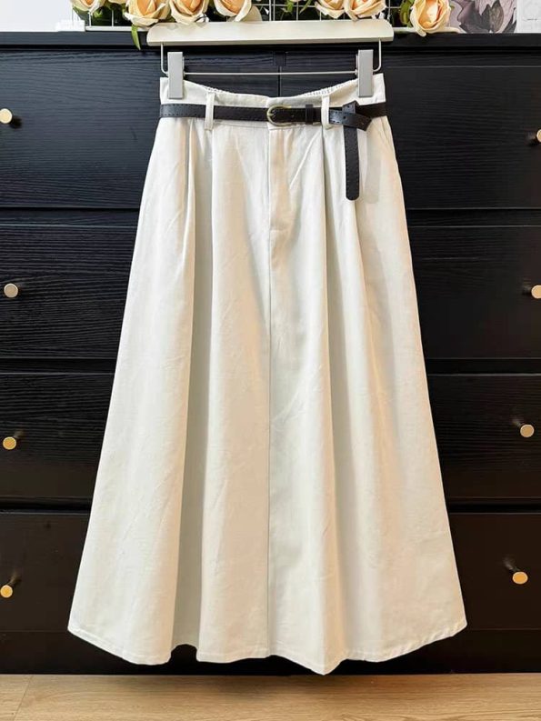 高品 Twill Cotton Midi 半裙 (8853)