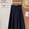 高品韩系Twill Cotton Midi 半裙 (6093)