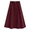 高品韩系 Twill Cotton Midi半裙 (9858)