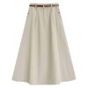 高品韩系 Twill Cotton Midi半裙 (9858)