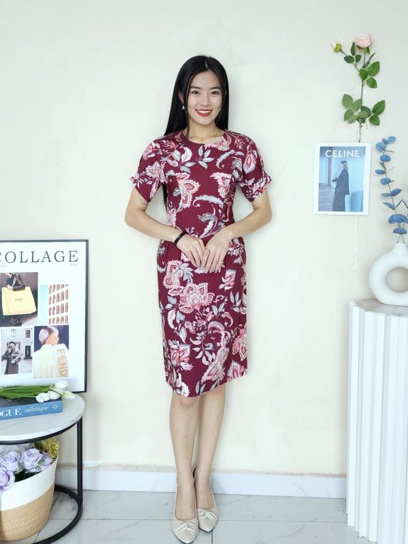 Premium Batik Floral Dress (N1036)C25