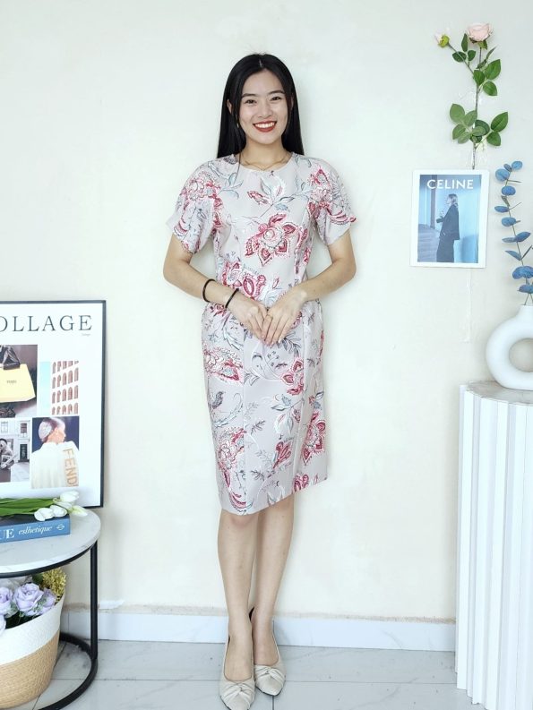 Premium Batik Floral Dress (N1036)C25
