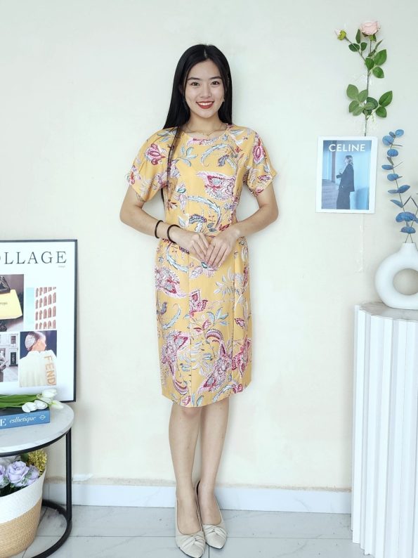 Premium Batik Floral Dress (N1036)C25
