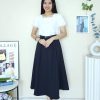高品 Twill Cotton Midi 半裙 (8853)