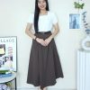 高品 Twill Cotton Midi 半裙 (8853)