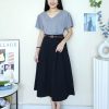 高品韩系Twill Cotton Midi 半裙 (6093)C27