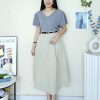 高品韩系 Twill Cotton Midi半裙 (9858)C27