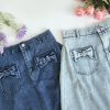 Premium Ribbon Denim Skirt (New Arrivals) (2561)