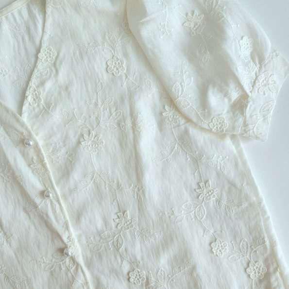 韩版V领embroidery时装上衣 (8659)