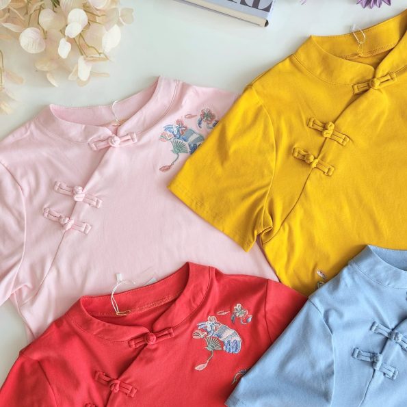 新中式刺绣花 Super Cotton Top (3088)A16