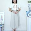 高品韩系 Twill Cotton Midi半裙 (9806)B30