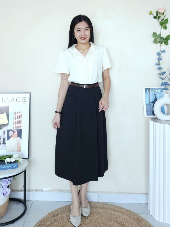高品韩系 Twill Cotton Midi半裙 (9806)B30