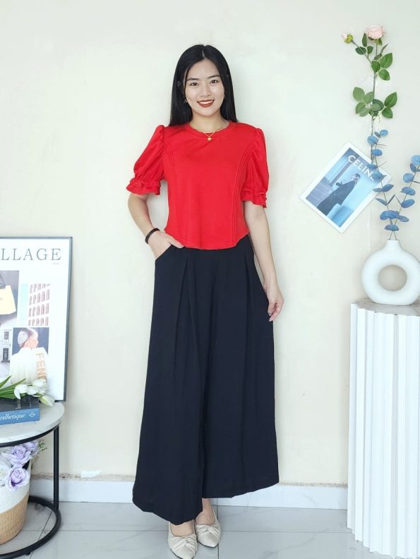 高品韩系Twill Cotton Midi 半裙 (6090)