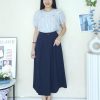 高品韩系Twill Cotton Midi 半裙 (6090)