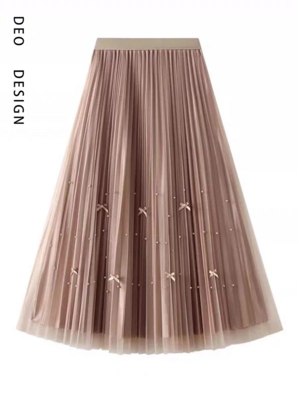 高品两穿Ribbon Pleated 纱裙 (1607)A10