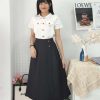 Premium Button Midi Skirt (115)D22