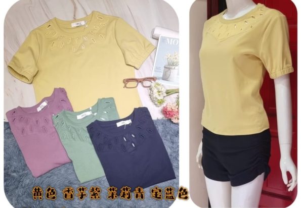 高品桐花拼接锦舒棉时装上衣 (B7830)