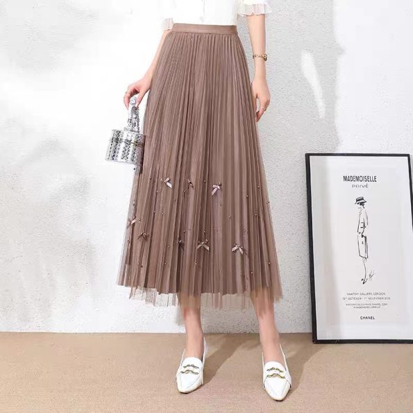 高品两穿Ribbon Pleated 纱裙 (1607)A10