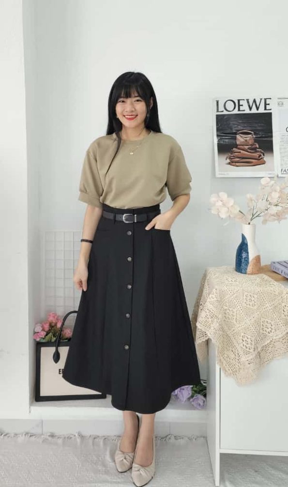 Premium Elegant Midi Skirt (1173) D22