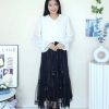 高档Ribbon网纱Midi Skirt (8285)A10
