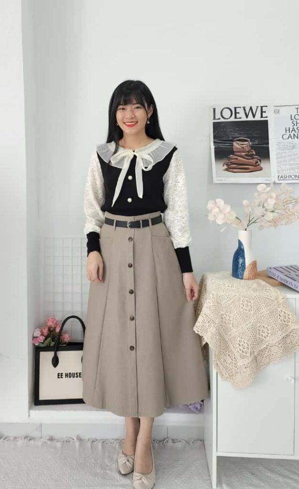 Premium Elegant Midi Skirt (1173) D22