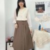 Premium Button Midi Skirt (115)D22