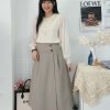 Premium Button Midi Skirt (115)D22
