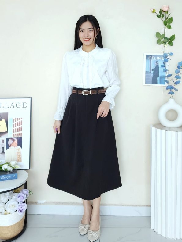 Premium Velvet Midi Skirt (9908)B31