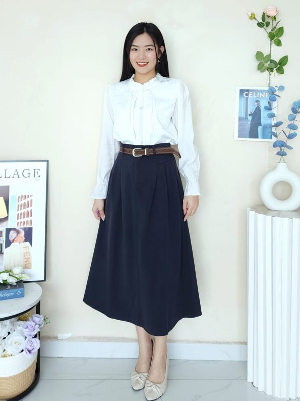 Premium Velvet Midi Skirt (9908)B31
