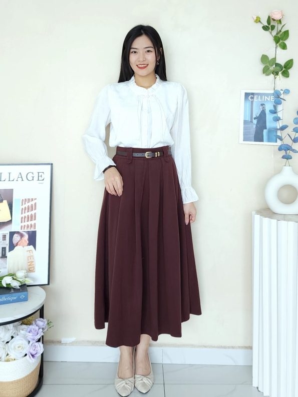 Premium Velvet Midi Skirt (8807)B32