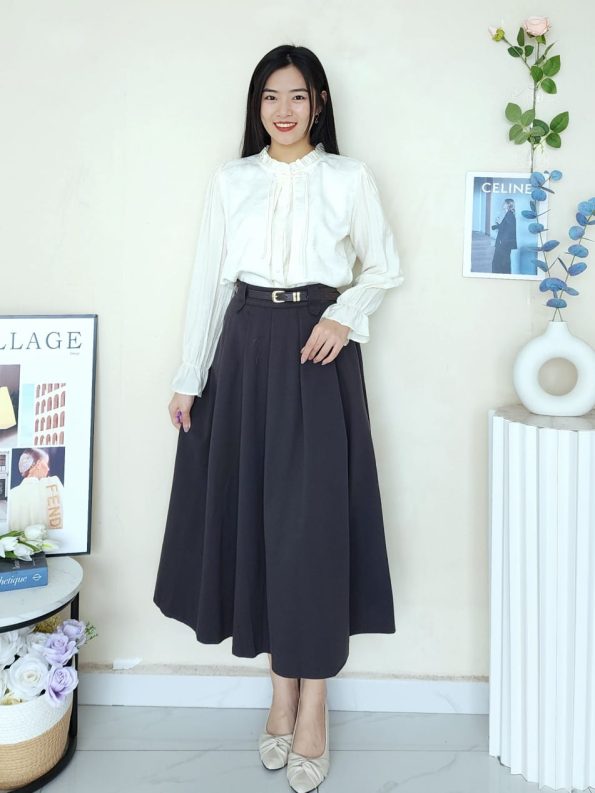 Premium Velvet Midi Skirt (8807)B32