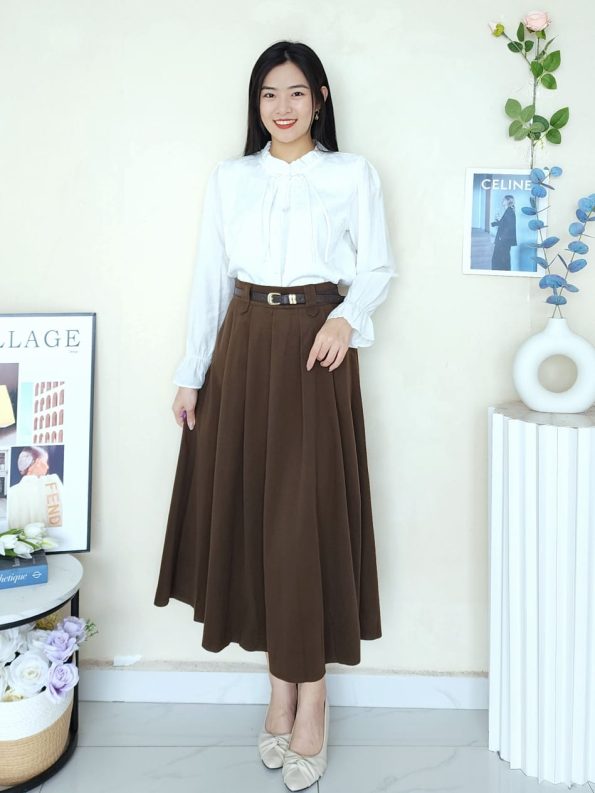 Premium Velvet Midi Skirt (8807)B32