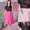 高品提花拼色新中式连身裙 (ME12792)