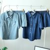 高品Denim套装 (上衣+百褶裤裙) (A155)B23