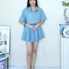 高品Denim套装 (上衣+百褶裤裙) (A155)B23