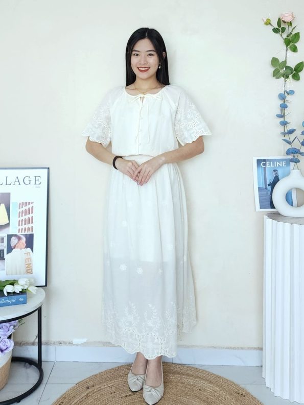 高品桐花套装 (上衣+半裙) (2390)