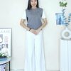 韩版假两件设计棉针织上衣 (2246)